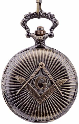 Hydia Pocket Watch Engraved Freemasonry Masonic Quartz Chain Value Quality Full Hunter Retro Antique