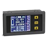 DROK DC 0-120V 0-100A Digital Multimeter Charge-Discharge Battery Tester, Volt Meter/Ammeter/Watt Meter/Time/Capacity/Electricity Usage Monitor, LCD Color Screen with Overvoltage Protection