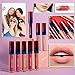 Makeup Lipstick Matte Set,DE'LANCI Liquid Lipstick Long Lasting Waterproof,Dark Red Liquid Lip Gloss Beauty Stay All Day,8 Colors Lipgloss Natural Nude Lipsticks High End Gift Kit