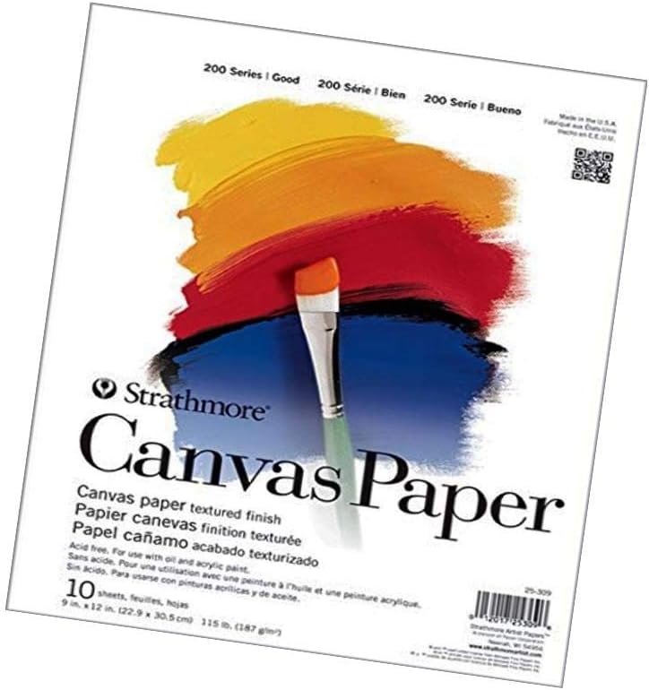 Strathmore (25-309 200 Series Canvas Paper Pad, 9 x 12, 10 Sheets