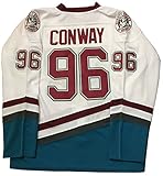 Kooy Charlie Conway #96 Mighty Ducks Movie Hockey White Red Jersey