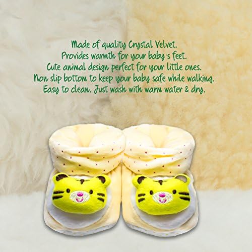 Cutesey Bootsey Unisex Soft Stay On Crystal Velvet Booties, Year Round Use