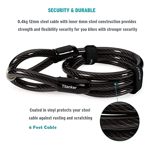 Titanker Bike U Lock Combination, Bicycle Lock Heavy Duty Anti Theft