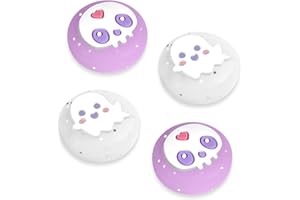 Lotadilo 4Pcs for Nintendo Switch Thumb Grips Cute Ghost Design Kawaii 3D Silicone Joystick Caps Joycon Controller Button Covers for Nintendo Switch/OLED/Switch Lite for Girls Kids Teens