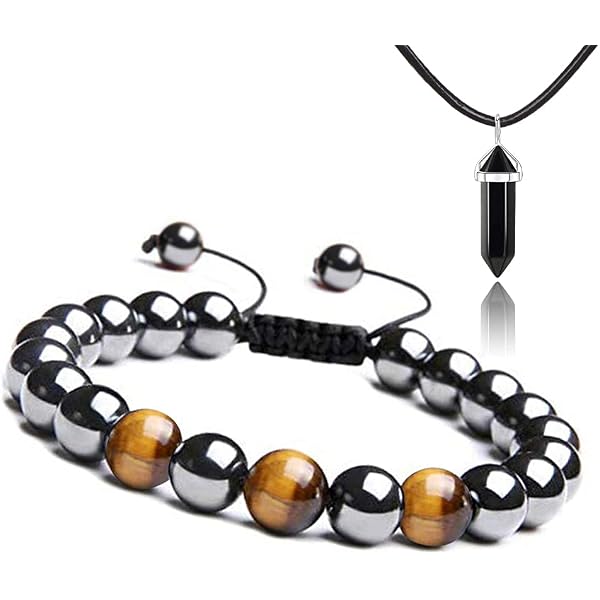 2-Piece Cat Obsidian Bracelet Set - Stretch & Adjustable Rope Bracelets For Good Luck, Wealth, Men & Women