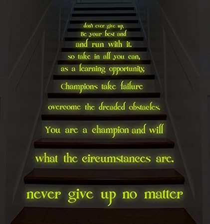 232x 240cm Escalier Eclatant En Vinyle Citation Believe In Yourself Etre Solide Phosphorescent En Home Famille Sticker Touche Luminescente Sans Papier En Cadeau Amazon Fr Cuisine Maison