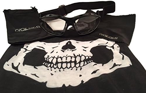 Cycle Clear ZR2 Motorcycle Goggles Glasses + Skull Mask Combo