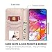 ProCase Galaxy A70 Wallet Case 2019, Flip Fold Kickstand Case with Card Holders Mirror Wristlet, Folding Stand Protective Book Case Cover for Galaxy A70 2019 Release -Black