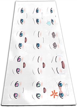 Amazon エモーションズヨガマットアニメの和風アイズ マンガ ガールズエモーションズエクササイズマットキャリーバッグ付きピラティスヨガ自宅またはジム マット