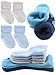 Pro1rise 4 Pairs Baby Boys Non Skid Cuff Socks Thick Cozy Ankle Cotton Footsocks Sneakers With Grips For 12-36 Months Toddler Boys