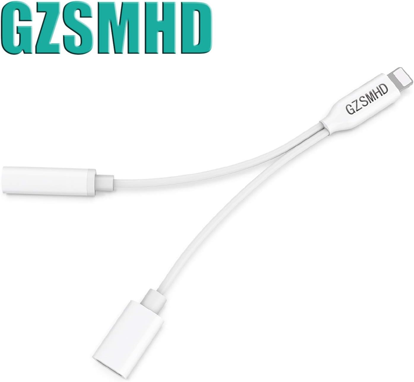YABTS Headphone Adapter Jack Charging Audio Dongle Aux Splitter Converter Adaptor, White