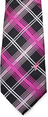 Susan G. Komen Knots for Hope with Ribbon Neck Tie Pink Black O/s