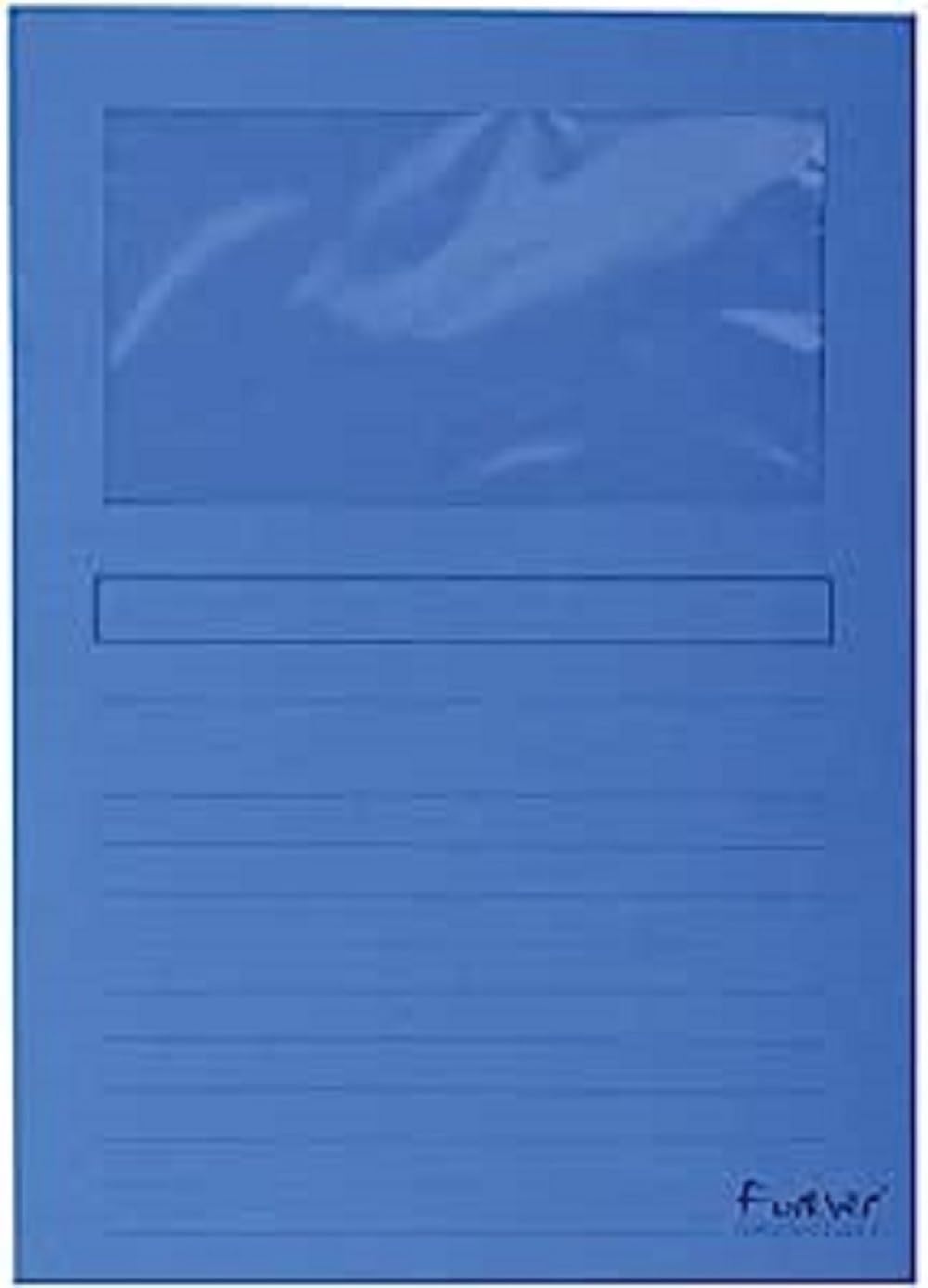 Exacompta - Ref 50102E - Forever Collection - Window Folders - 220 x 310mm in Size, Suitable for A4 Documents, 120gsm Recycled Board - Bright Blue (Pack of 100) — image 1