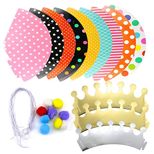 Faxco 2 Sets 22 Pack Party Hats Fun Cone Party Hats for Kids, Birthday Cone Hats