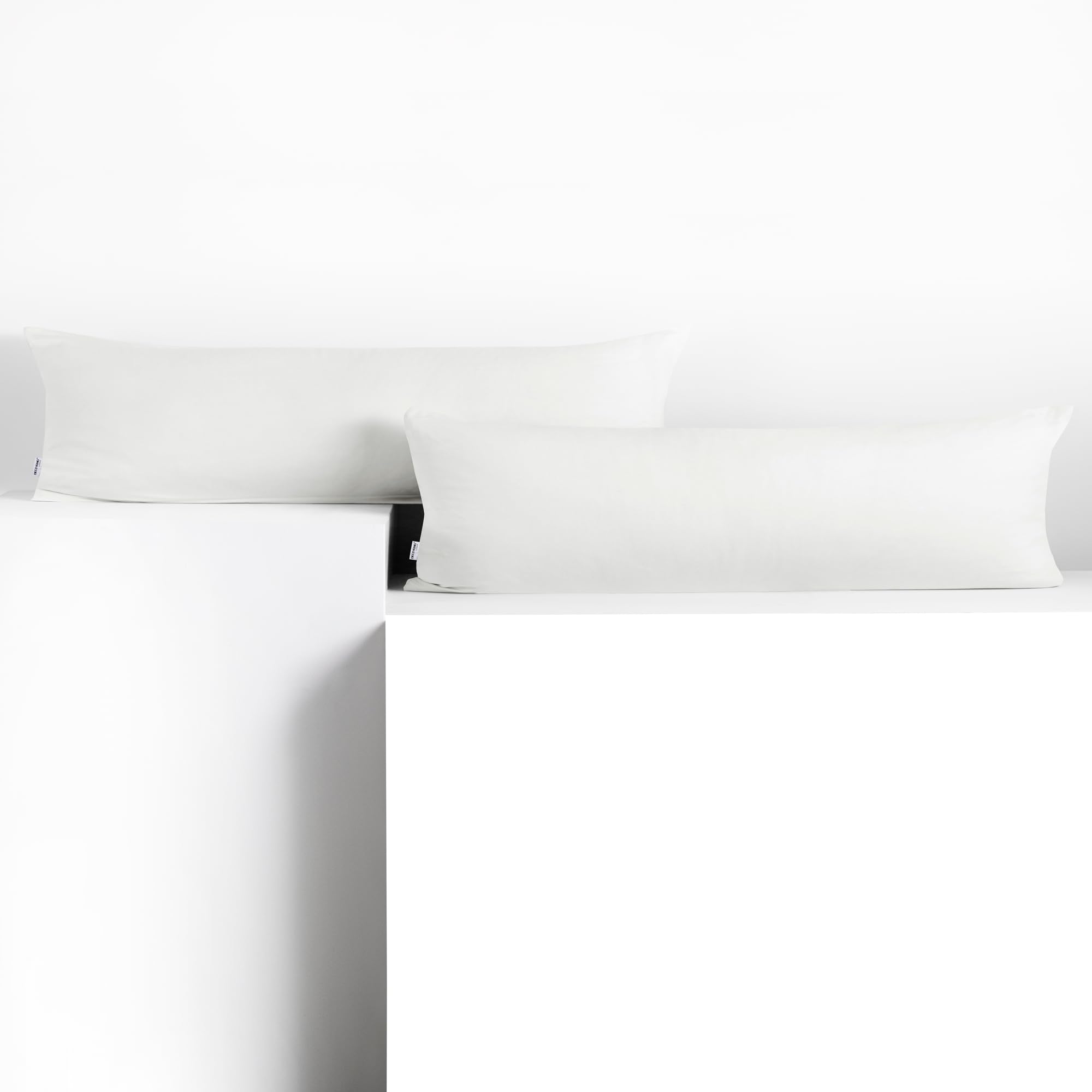 DecoKing 2 Pillowcases 20 x 145 cm Jersey 100% Combed Cotton Zip White Amber