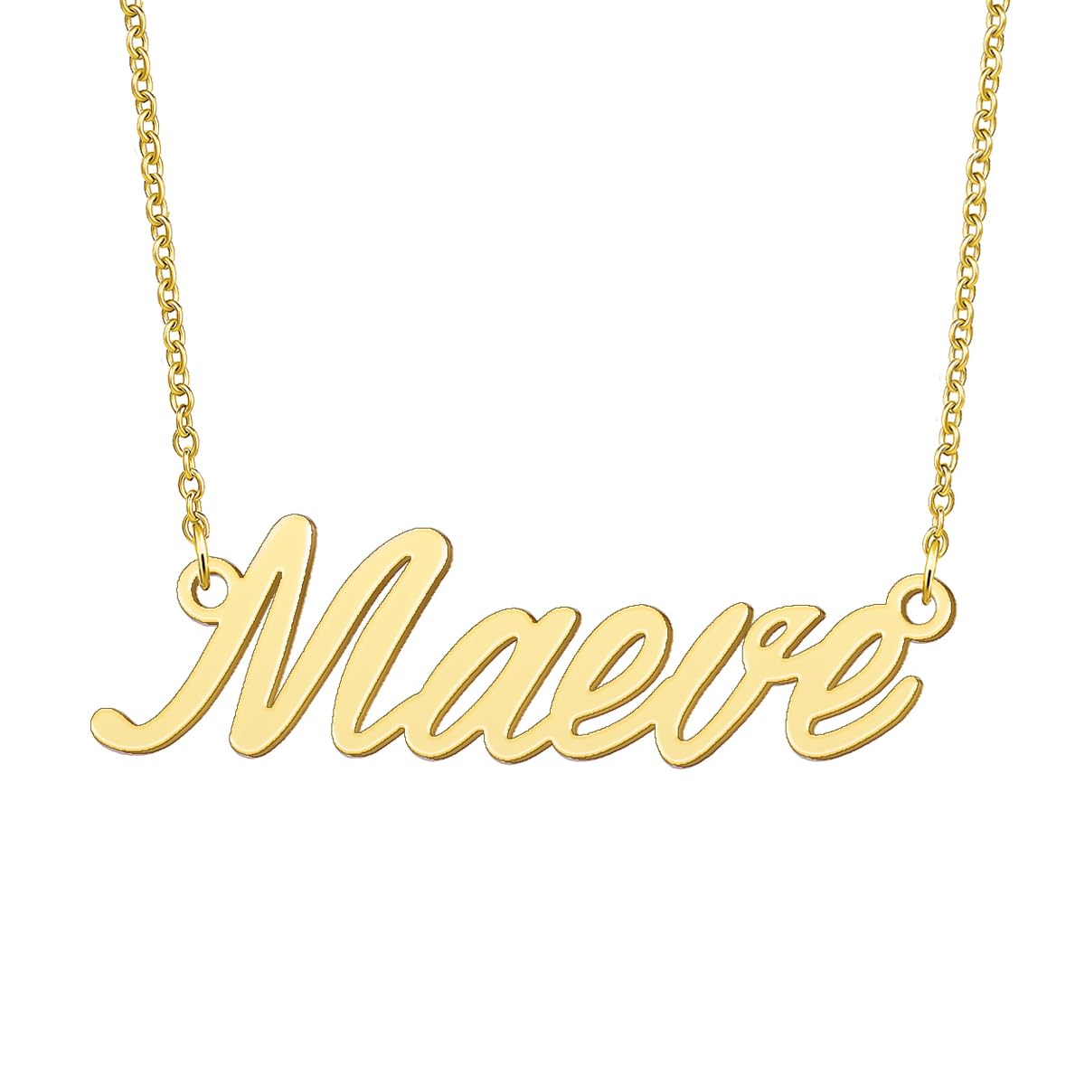 BYBWBL Maeve Name Pendant Necklace 18k Gold Plated