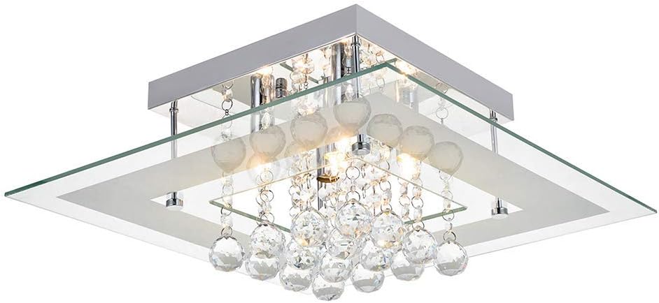 Candelabros de cristal cuadrados modernos, JJGD K9 Lámpara de techo de