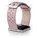 Fitbit Blaze Smart Fitness Watch Band,Thankscase Genuine Leather Strap Wrist Band Replacement, Spring Bar and Beautiful Embossed Pattern for Fitbit Blaze Smart Fitness Watch.(Rose Sport)