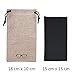 Yulan Hard Shell Glasses Case,Linen Fabric Large Case for Eyeglasses and Sunglasses(Includes Glasses Pouch)(Khaki/Large)