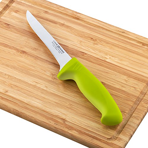 Cook N Home Flexible Curved and Straight Stiff 2 Piece Boning Knife Set, 6", Silver Pricepulse