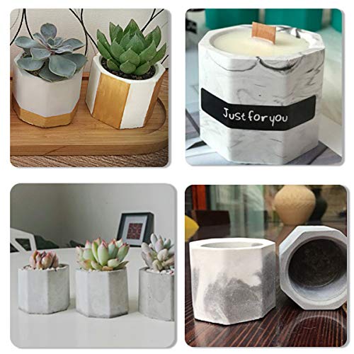 MeiMeiDa 3 Pack Mini Octagon Flower Pot Silicone Molds - Succulent Plant Planter Pot Mold Concrete Cement Plaster Molds, Silicone Ice Shot Glass Molds, DIY Craft Molds for Small Cactus or Seedlings - Thumbnail 4