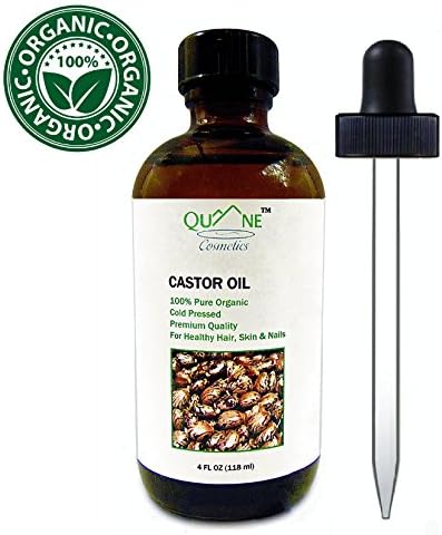 QUANE COSMETICS Organic Castor Oil | Grow Hair Long & Thick Faster | 100% Pure , Cold Pressed , Hexane Free | For Moisturized Skin & Hair 4 fl oz