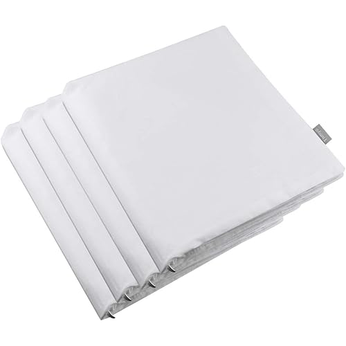 4-Pack 100% Cotton Comfortable Solid Decorative Throw Pillow Case Square Cushion Cover Pillowcase (Cover Only,No Insert)(18x18 inch/ 45x45cm,White)