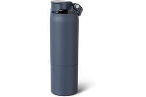 BrüMate Rise 25oz Water Bottle with Covered Silicone Straw | 100% Leakproof Insulated Water Bottle | Cup Holder Friendly Base | 25oz (Nightfall Blue)