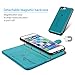 Compatible with iPhone 8 Plus Case, iPhone 7 Plus Wallet Case Embossed Love PU Leather Case TPU Shock Bumper Magnetic Detachable Card Slots Hand Strap Cover for iPhone 7 Plus & iPhone 8 Plus Blue