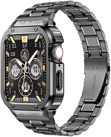 MioHHR Stainless Steel Watch Band with Case Compatible with Apple