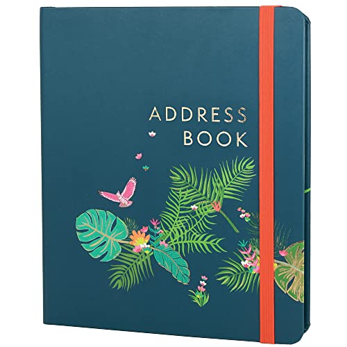 Boxclever Press Large Address Book with 432 Spaces. Address Books with Alphabet Index Hardback, Birthday & Christmas Card Sections, Address Labels & Pocket. Address and Birthday Book - 21.5 x 18.5cm