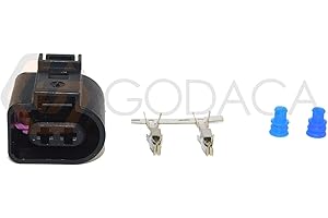 GODACA 1x Connector 2 pin 2-way for Audi Alternator 1J0 973 722 w/out wire