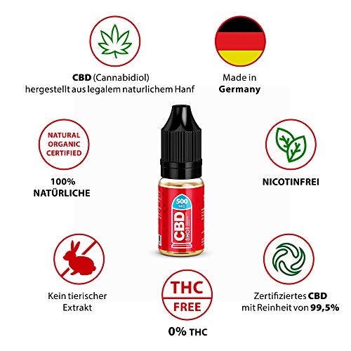 CBD Liquid Shot 500mg von KDM Liquids® GeschmacksNeutral mit Zertifiziertes CBD Base mit Reinheit von 99,5% - 10 ml… – Bild 3