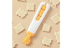 Pastry Wheel, Ravioli Roller Wheel with 4 Interchangeable Fluted Crimper, Dough Stamp Cutter for Ravioli, Pasta, Dumplings La