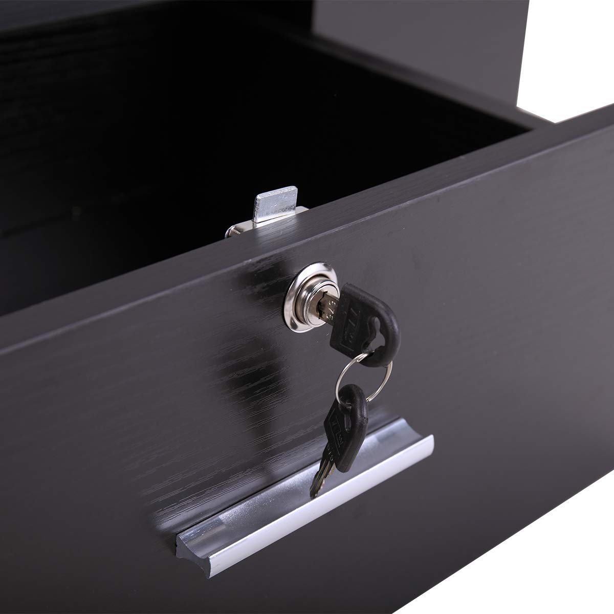 JAXPETY Salon Classic Wall Mount Styling Station, Beauty Salon Spa Locking Cabinet with 1 Drawer, Black: Beauty