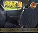 Reusable Dog car Seat Cover for All Cars with Side Flaps & Free Stop Barking Whistle - Durable Non-Slip Comfortable Material for Safe Traveling on the Road | Machine Washable & Easy to Install, Black
