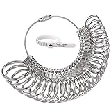 Jewelry Ring Sizers Gauge Tool Ring Stainless Ring on Finger Measuring Ring Tool, Men's and Women's Rings Custom Standard Hand Rings Set Size US 0-13