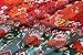 OLRAIN Women's Floral Print Sheer Chiffon Loose Kimono Cardigan Capes (X-Large, Red)
