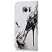 Mavis's Diary S7 Edge Case,Samsung Galaxy S7 Edge Case Fashion Wallet Folio PU Leather Flip Magnetic Cover with Card Pocket Soft TPU Inner Case Cool Black High Heels Pattern with Dust Plug & Stylus