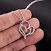 Caperci Sterling Silver I Love You to the Moon and Back Double Heart Pendant Necklace for Women, 18''