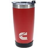 Cummins 20oz Tumbler Stainless Steel Reusable Travel Coffee Mug Double Wall Insulated Thermal Coffee Mug with Snap Seal, Red Matte