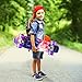 Enkeeo 22 Inch Cruiser Skateboard Plastic Banana Board with Bendable Deck and Smooth PU Casters for Kids Boys Youths Beginners, 220 Ibs. (Galaxy)
