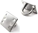 HOMPER 4 Pcs M5 304 Stainless Oblong Pad Eye Plate with 4 Carabiner Clips, 16 view 2