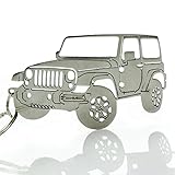 Wrenches & Bones Key Chain for Jeep Enthusiasts - Detailed JK/JKU/JL Stainless Steel Keychain for Jeep Wrangler Accessories Enthusiasts - Built (JK)