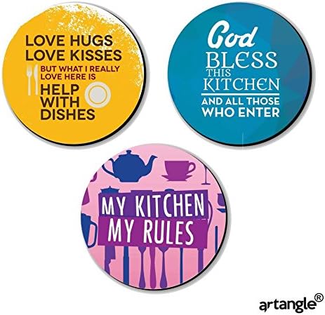 Artangle Fiberboard Creative Fridge Multipurpose Magnets (Set of 3)