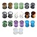 Jovivi 20pc Mixed Natural Semi Precious Stones Double Flared Saddle Plugs Ear Expander Stretcher Gauges 2g 6mm