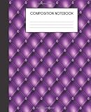 Composition Notebook: Faux Luxury Purple Metallic Glam College Ruled Notebook Lined School Journal