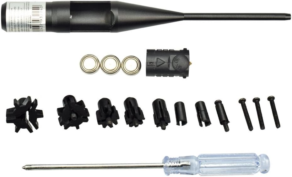 Wildfield Red Laser BoreSighter Bore Sight Kit for .177 to .50 Caliber Rifle Scope Handgun Red Dot Boresight Kit Set Tools Accessory with Rotary switch -0.177 0.22 to 0.50 Bore Sight Set