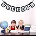 Welcome Vintage Party Banner Wedding Birthday Bunting House Home Classroom Decorations Garland Photo Props Back to School Party Supplies