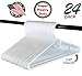 USA Made Super Heavy Duty White Plastic Hangers Pack of 24 Clothes Hangers with Hook for Scarves, Belts, Straps - Clothing, Suit, and Coat Hangers for Everyday Use